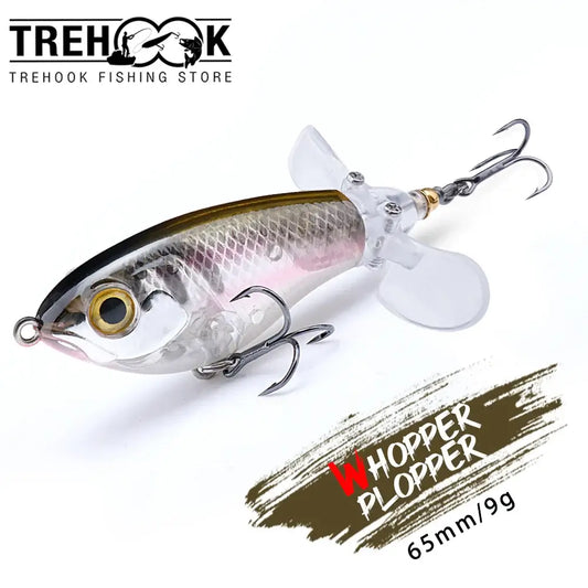 TREHOOK 9g/8g/14g/17g/24g Topwater Whopper Popper Fishing Lures Rotating Double Propeller Tail Artificial Bait Floating Wobblers.