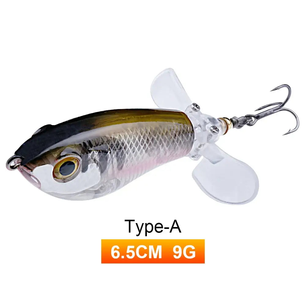 TREHOOK 9g/8g/14g/17g/24g Topwater Whopper Popper Fishing Lures Rotating Double Propeller Tail Artificial Bait Floating Wobblers.