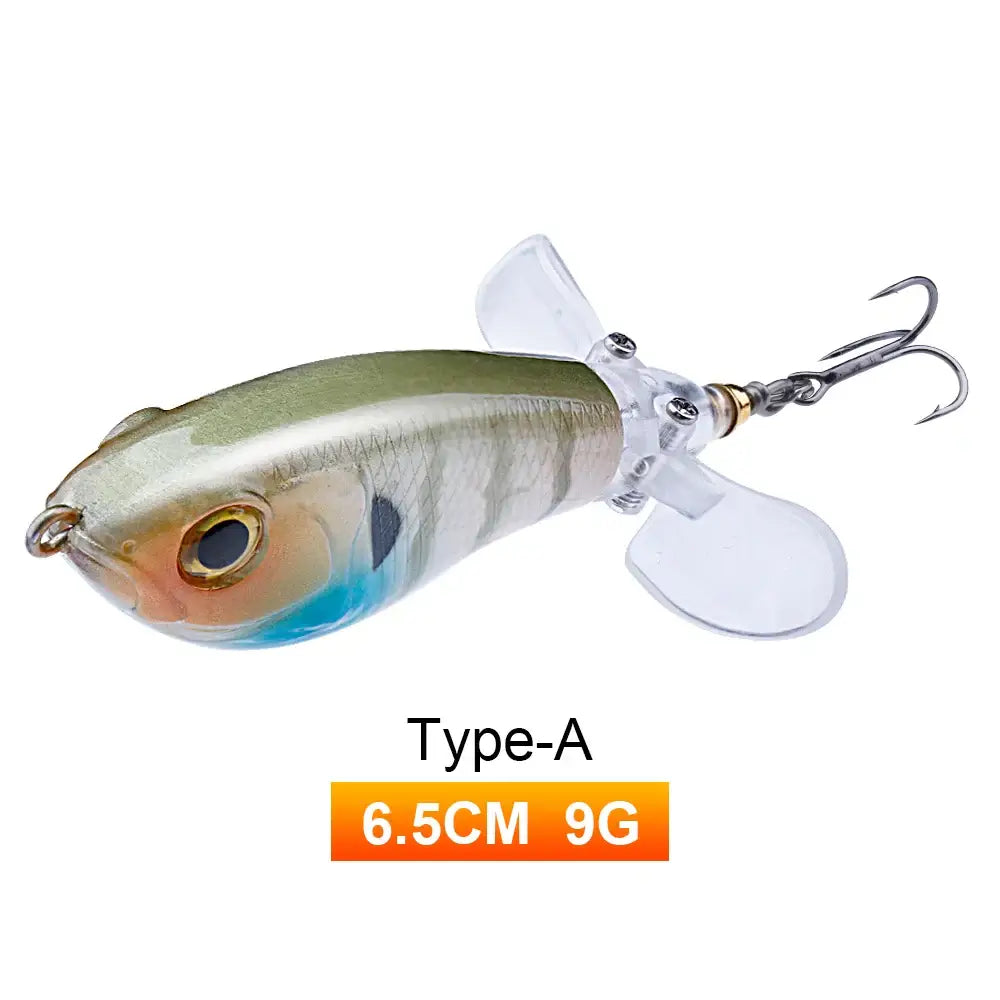 TREHOOK 9g/8g/14g/17g/24g Topwater Whopper Popper Fishing Lures Rotating Double Propeller Tail Artificial Bait Floating Wobblers.