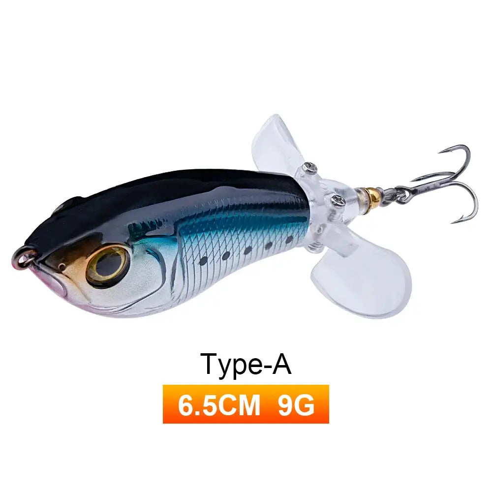 TREHOOK 9g/8g/14g/17g/24g Topwater Whopper Popper Fishing Lures Rotating Double Propeller Tail Artificial Bait Floating Wobblers.