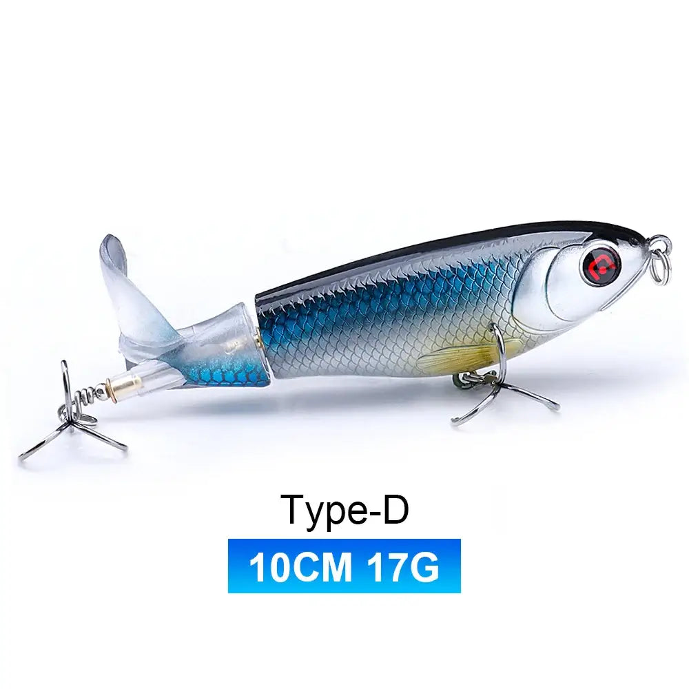 TREHOOK 9g/8g/14g/17g/24g Topwater Whopper Popper Fishing Lures Rotating Double Propeller Tail Artificial Bait Floating Wobblers.