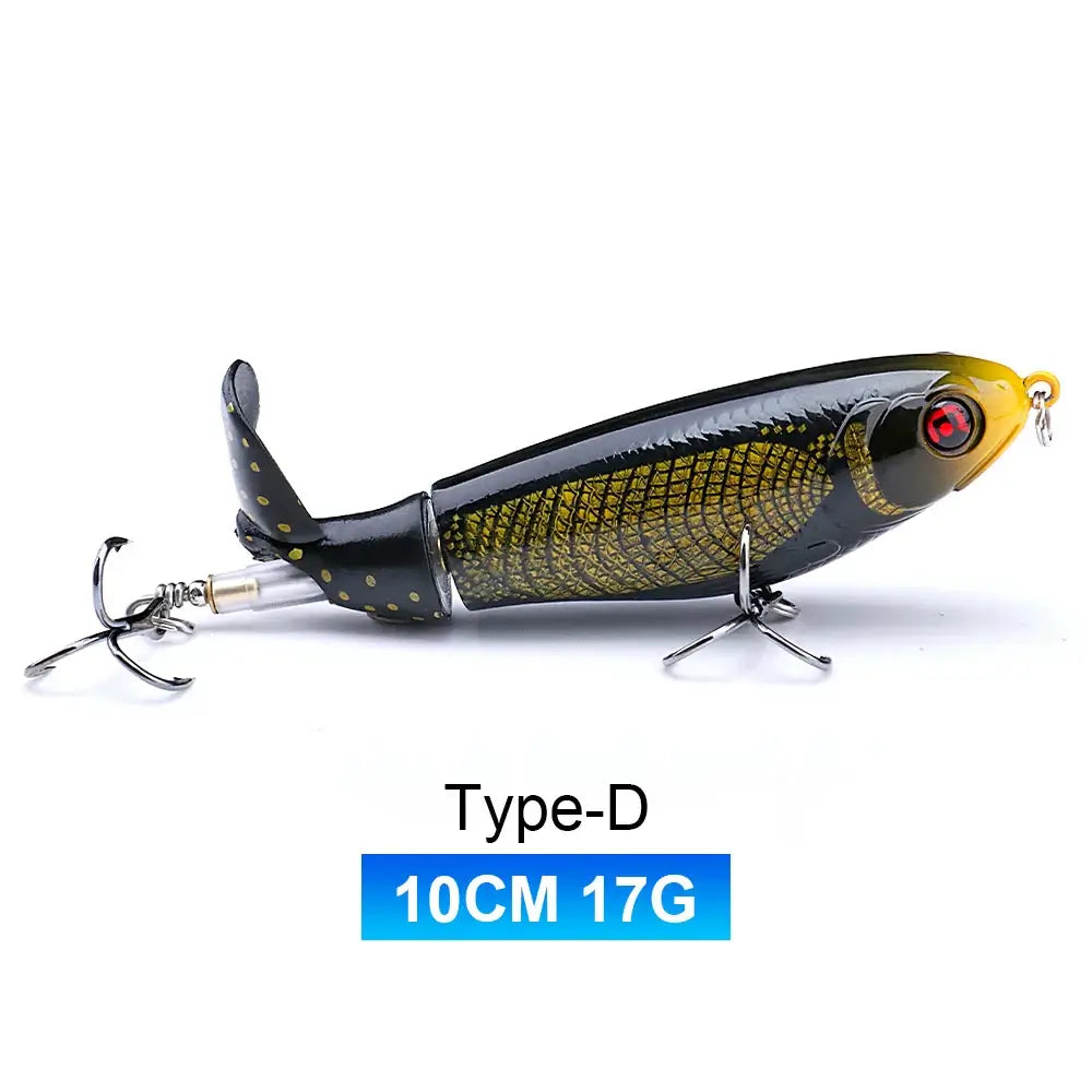TREHOOK 9g/8g/14g/17g/24g Topwater Whopper Popper Fishing Lures Rotating Double Propeller Tail Artificial Bait Floating Wobblers.