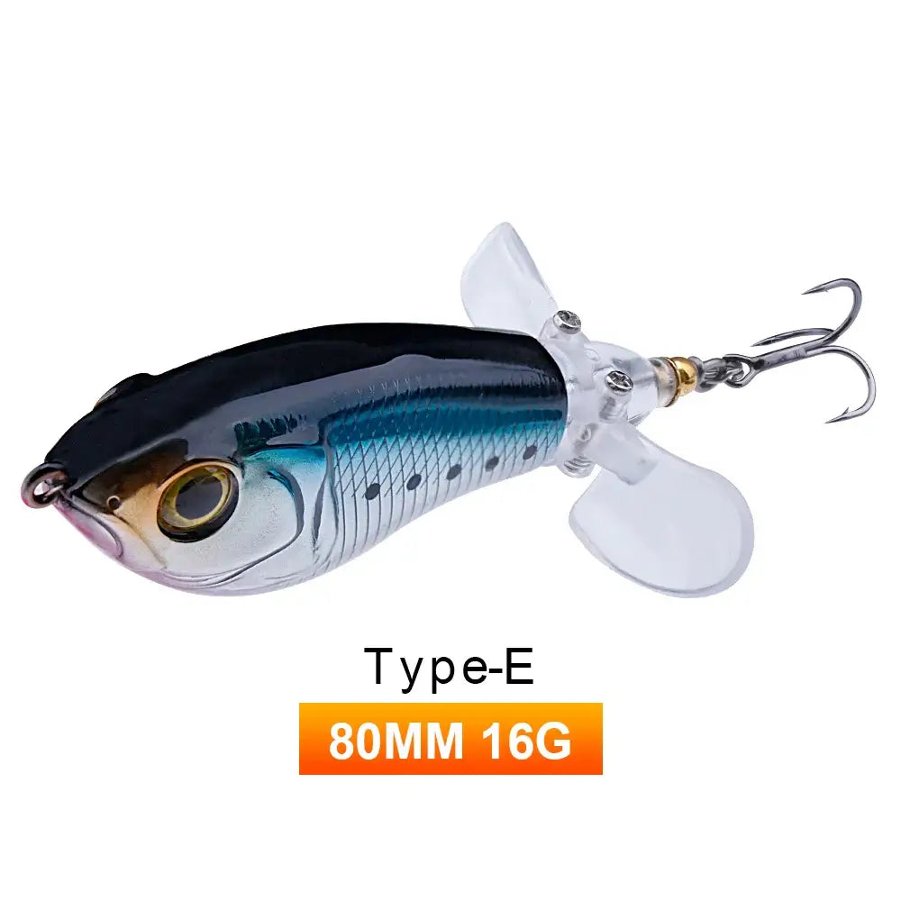 TREHOOK 9g/8g/14g/17g/24g Topwater Whopper Popper Fishing Lures Rotating Double Propeller Tail Artificial Bait Floating Wobblers.