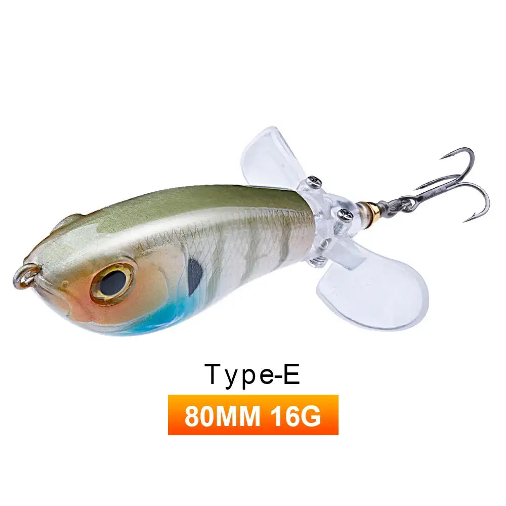 TREHOOK 9g/8g/14g/17g/24g Topwater Whopper Popper Fishing Lures Rotating Double Propeller Tail Artificial Bait Floating Wobblers.