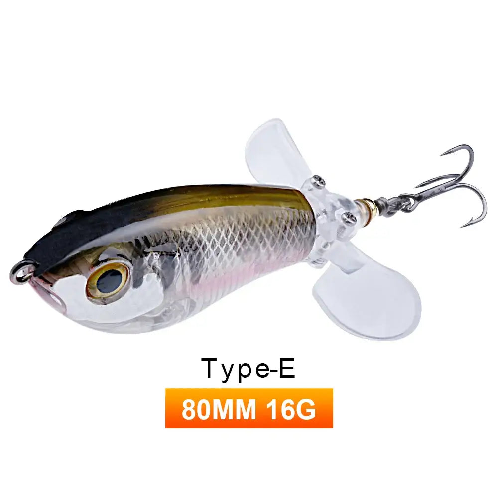TREHOOK 9g/8g/14g/17g/24g Topwater Whopper Popper Fishing Lures Rotating Double Propeller Tail Artificial Bait Floating Wobblers.