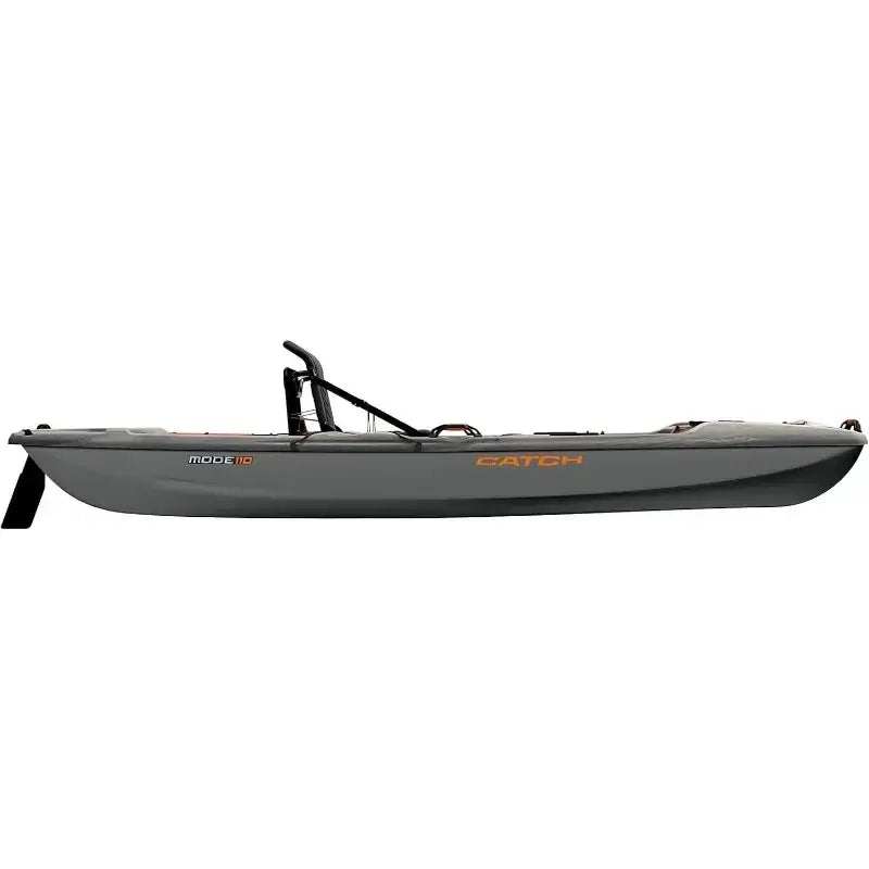 Catch Mode 110 Premium Angler Kayak in gray with a lawnchair seat, designed for fishing stability and comfort.