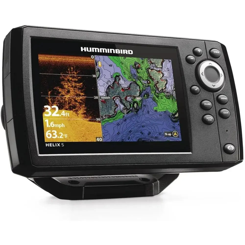 Humminbird Helix 5 Chirp DI GPS G3 Fish Finder with sonar and map display for advanced fishing navigation.