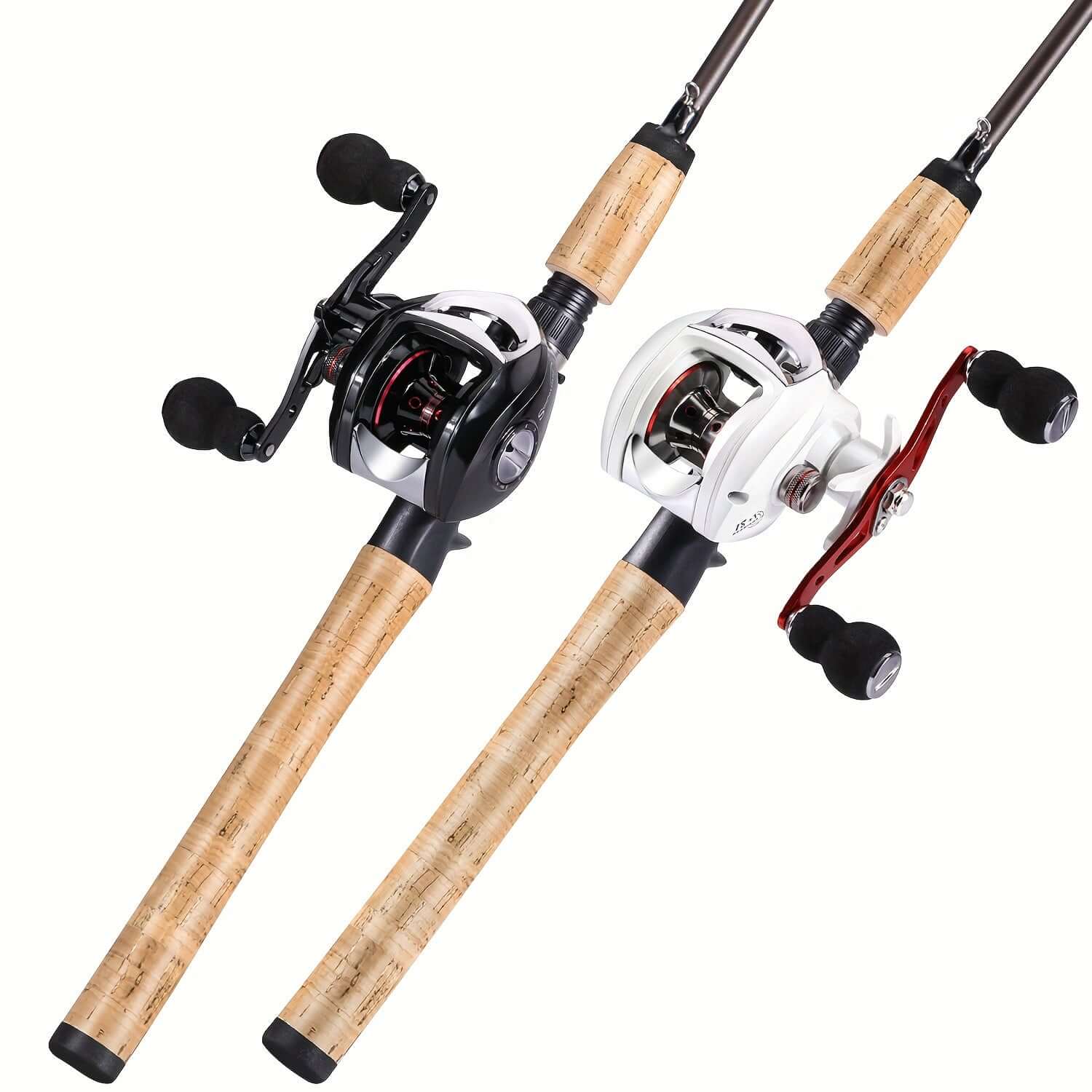 Sougayilang Fishing Rod And Reel Combo - 4 Sections 2.1M/6.89Ft Wooden Handle, 18+1BB Max Drag 10kg/22LB Baitcasting Reel - For Freshwater & Saltwater Fishing - Suitable for Beginners & Experienced Anglers - Great Gift for Fishing Enthusiasts.
