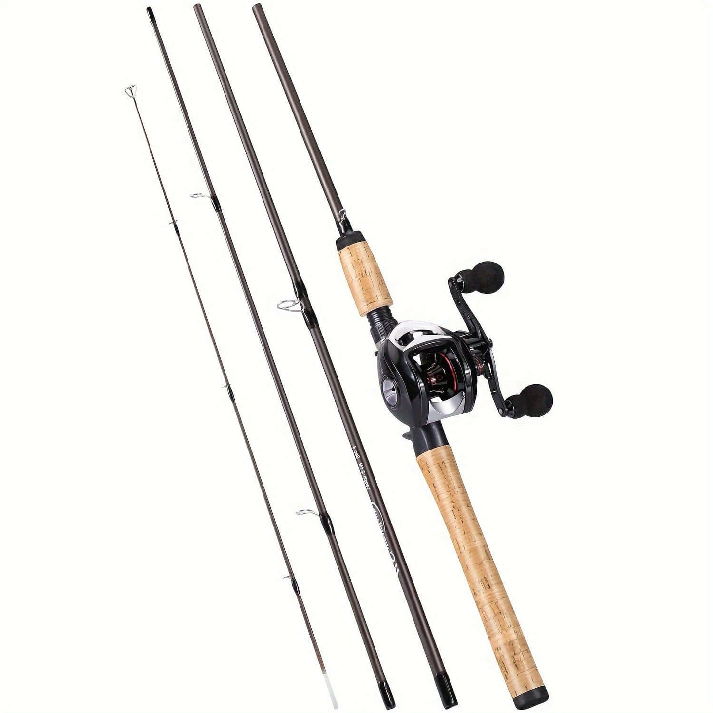 Sougayilang Fishing Rod And Reel Combo - 4 Sections 2.1M/6.89Ft Wooden Handle, 18+1BB Max Drag 10kg/22LB Baitcasting Reel - For Freshwater & Saltwater Fishing - Suitable for Beginners & Experienced Anglers - Great Gift for Fishing Enthusiasts.