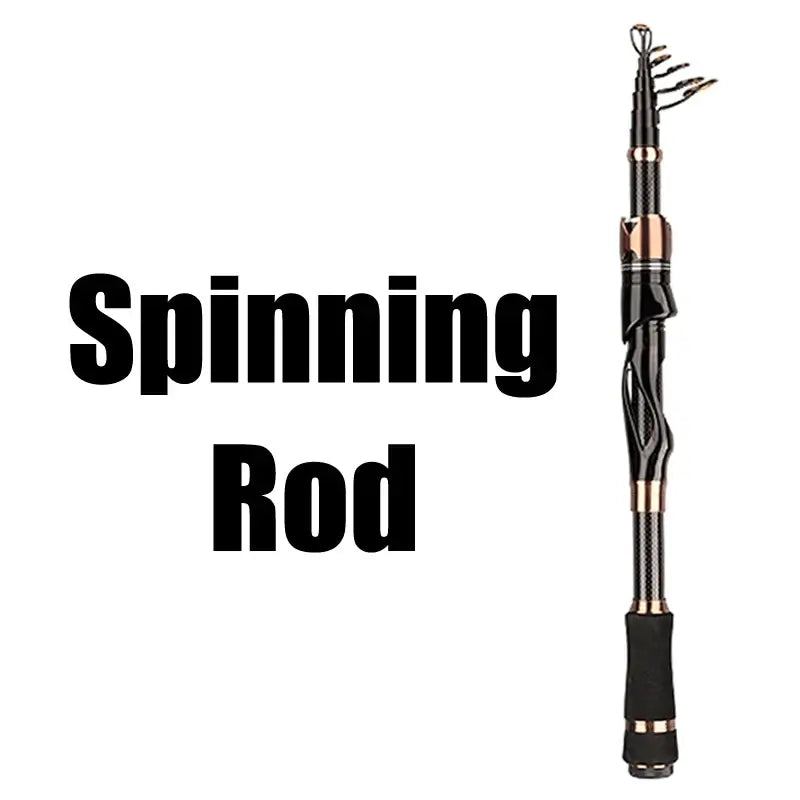 HLUR carbon fiber telescopic spinning rod for professional fishing, available in multiple lengths.