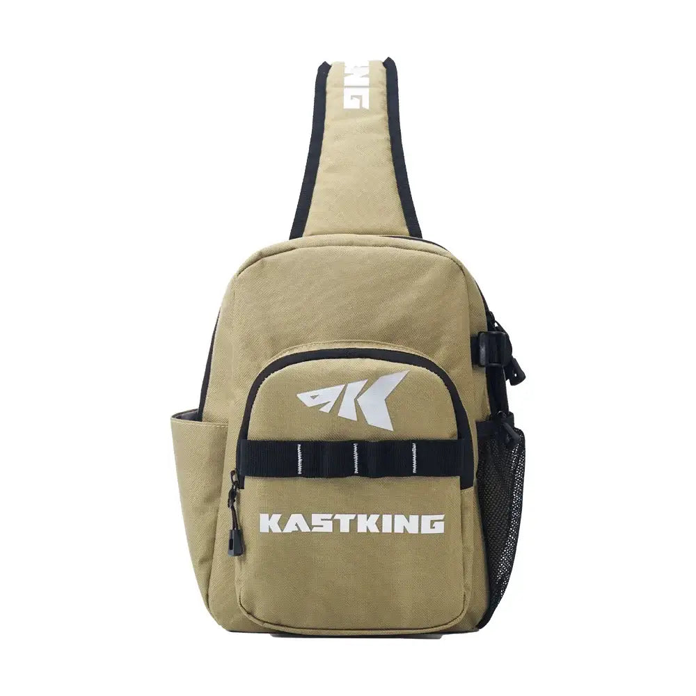 KastKing Bait Boss Fishing Sling Tackle Bag, stylish crossbody backpack with rod holder for anglers.
