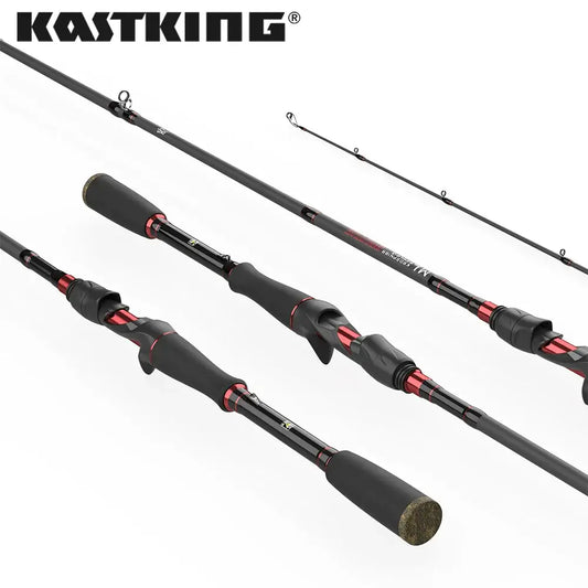 KastKing Brutus multi-section carbon spinning casting fishing rod with ergonomic grip and durable design.