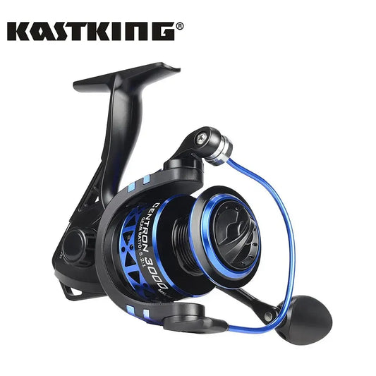 KastKing Centron spinning reel with low profile design, 9+1 ball bearings, and one-way clutch system for carp fishing.