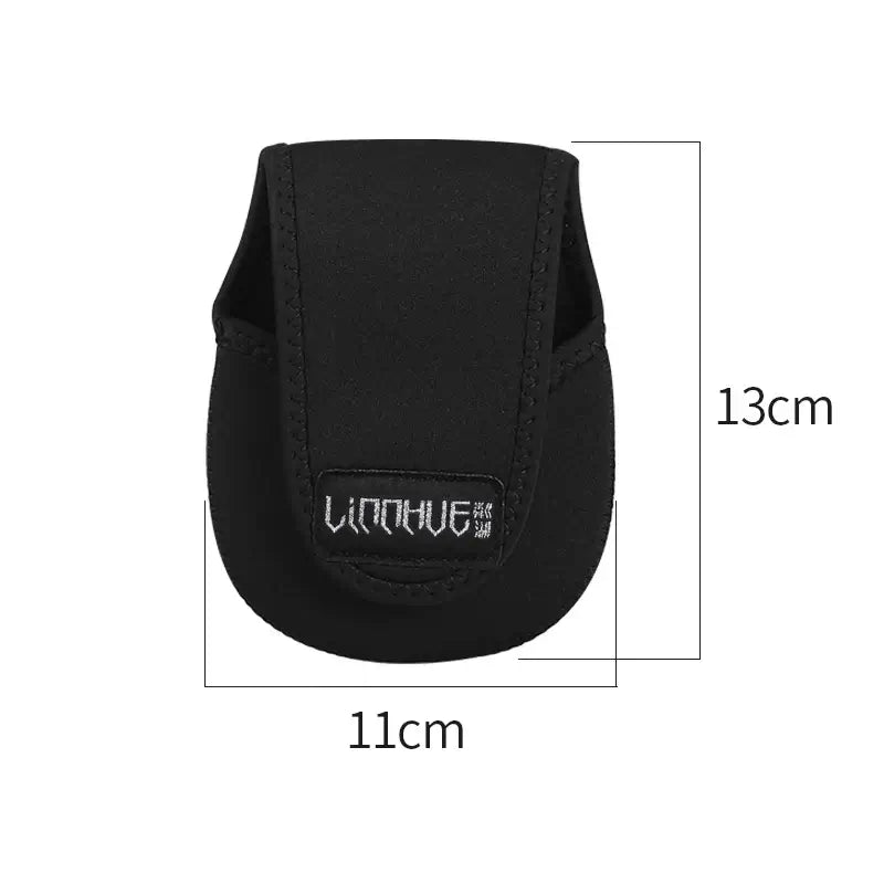 LINNHUE portable fishing reel bag dimensions, waterproof protective case for spinning reel, 11cm x 13cm