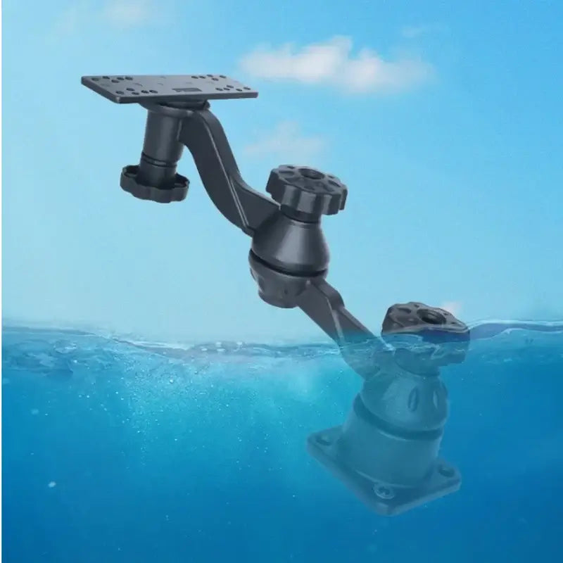 12-inch swing arm mount for fishfinders and plotters, made of corrosion-resistant aluminum alloy, suitable for marine use.