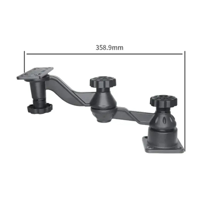 Marine electronic swing arm mount with pivot plate for fishfinders, 12-inch durable design, corrosion-resistant aluminum.