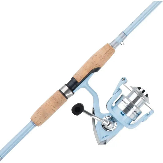 Pflueger Lady Trion Spinning Reel and Rod Combo in blue, 6'6", medium-action, perfect for fishing enthusiasts.