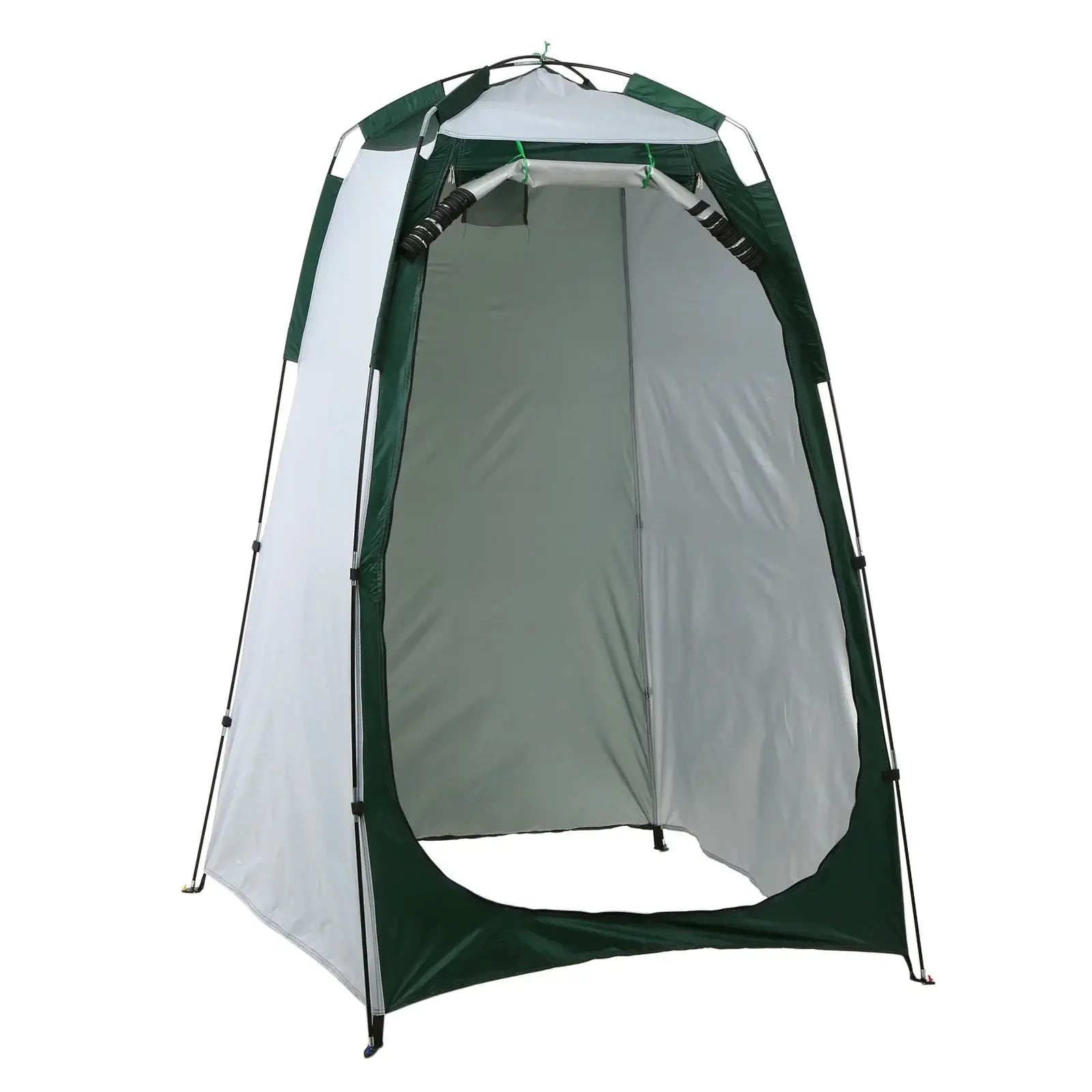 Portable beach shower tent with zipped window and large door for privacy, perfect for outdoor changing or camping.