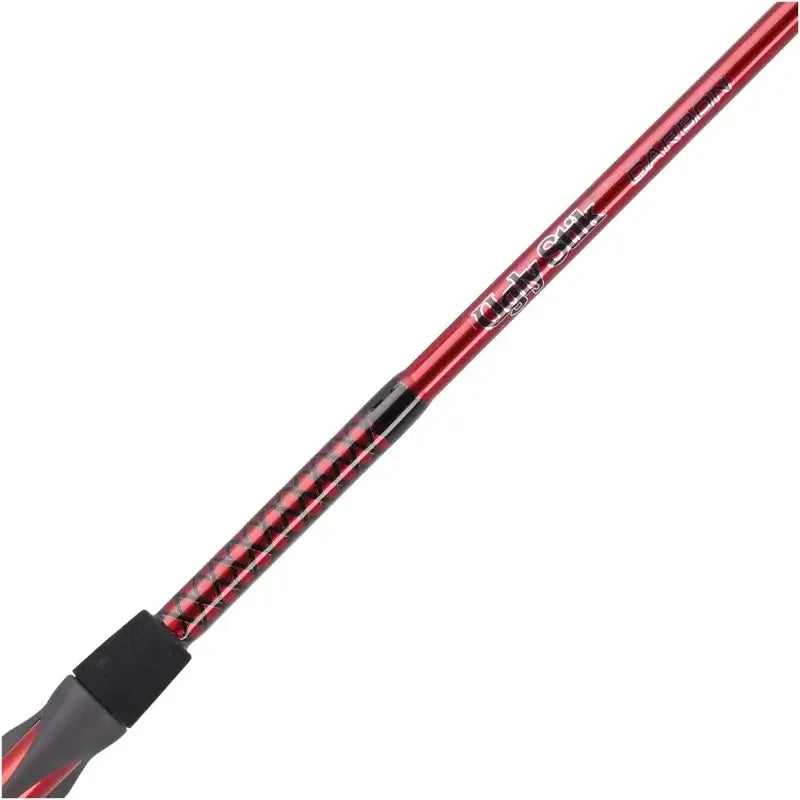 Ugly Stik Carbon Spinning Rod - 6'6" medium action, lightweight design with red and black finish for enhanced fishing performance.