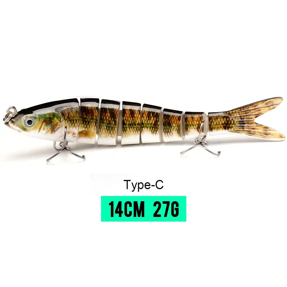VTAVTA 14cm sinking wobblers fishing lure with 8 segments and realistic design for effective angling.
